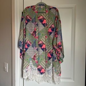 Victoria's Secret Satin & Lace Bali Patchwork Kimono - Size XS/S